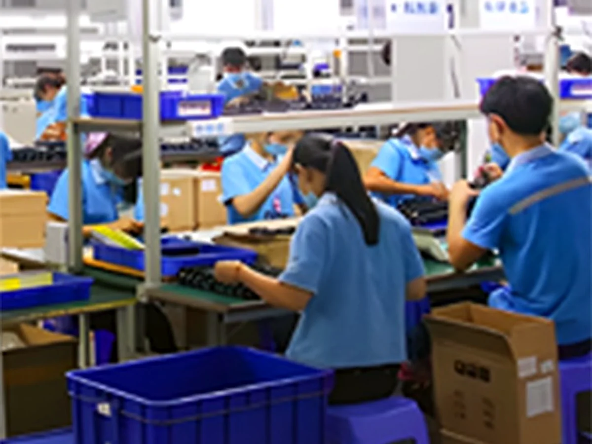 Production line wiring and soldering battery packs