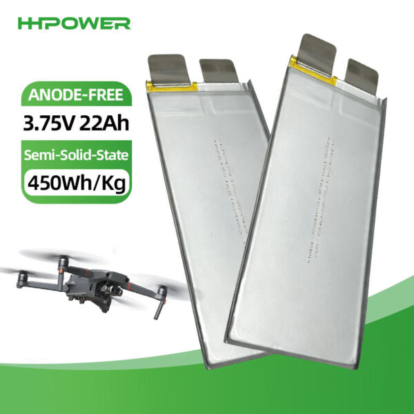 HHPOWER Anode Free 3.75V 22Ah Semi-Solid State Battery 450Wh/kg for UAV FPV VTOL